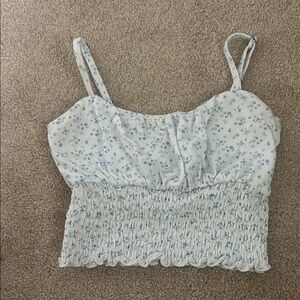 Hollister White Smocked Camisole Top